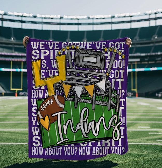 We’ve Got Spirit How About You Football Purple Mascots White Wording Blanket