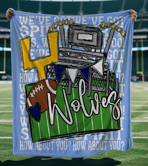 We’ve Got Spirit How About You Football Columbia Blue Mascots Blanket