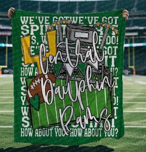 We’ve Got Spirit How About You Football Central Dauphin Rams Kelly Green Blanket