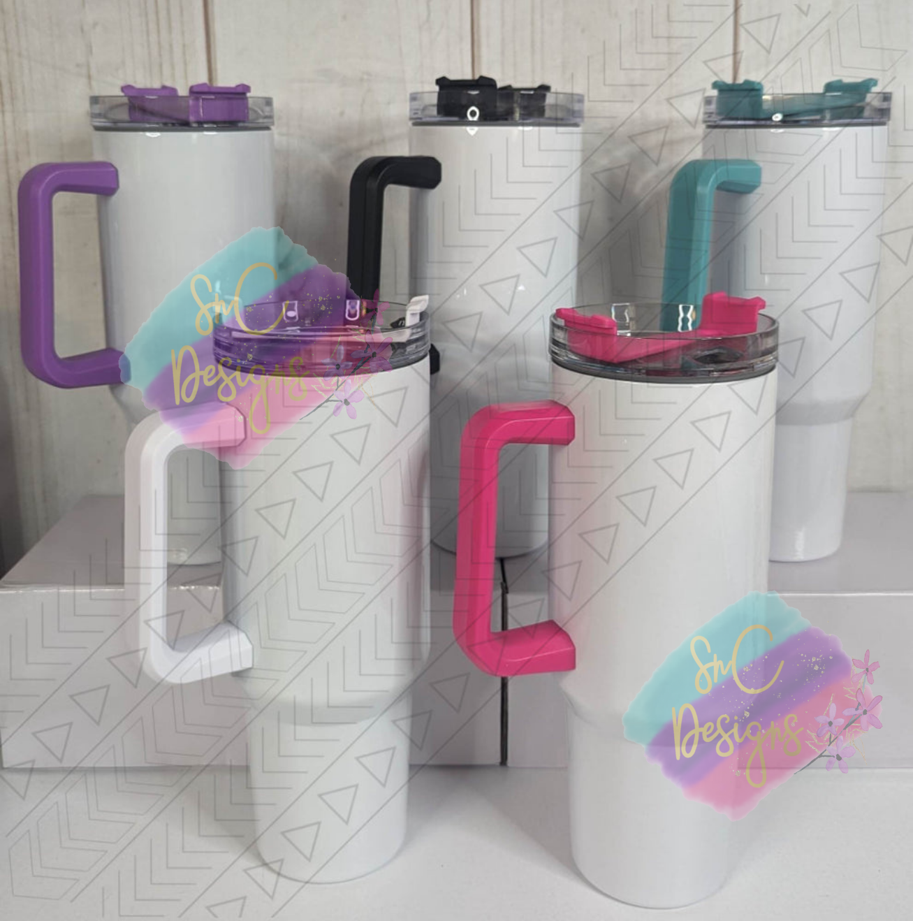 40oz Texans Arch Tumbler w/Colored Handle