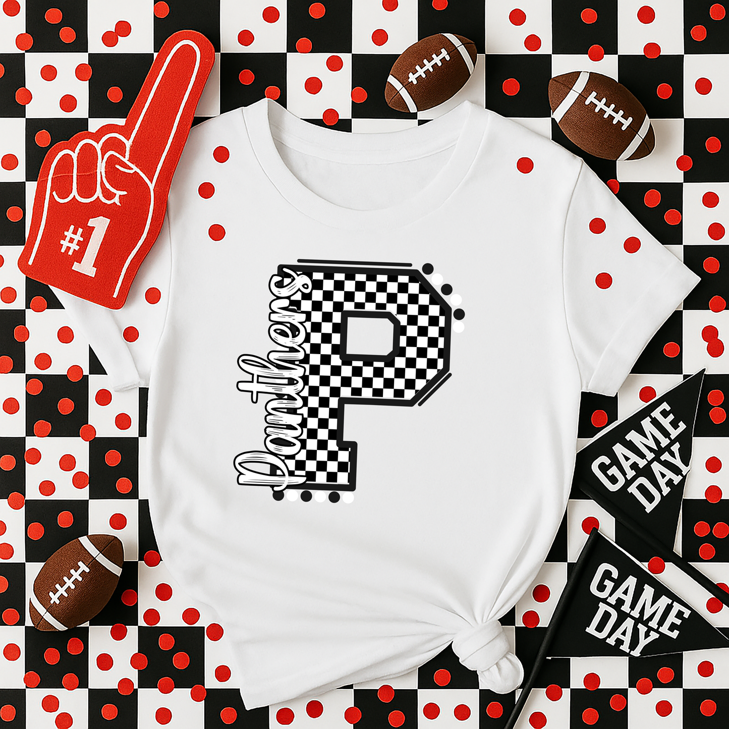 Panthers Black and White T-Shirt