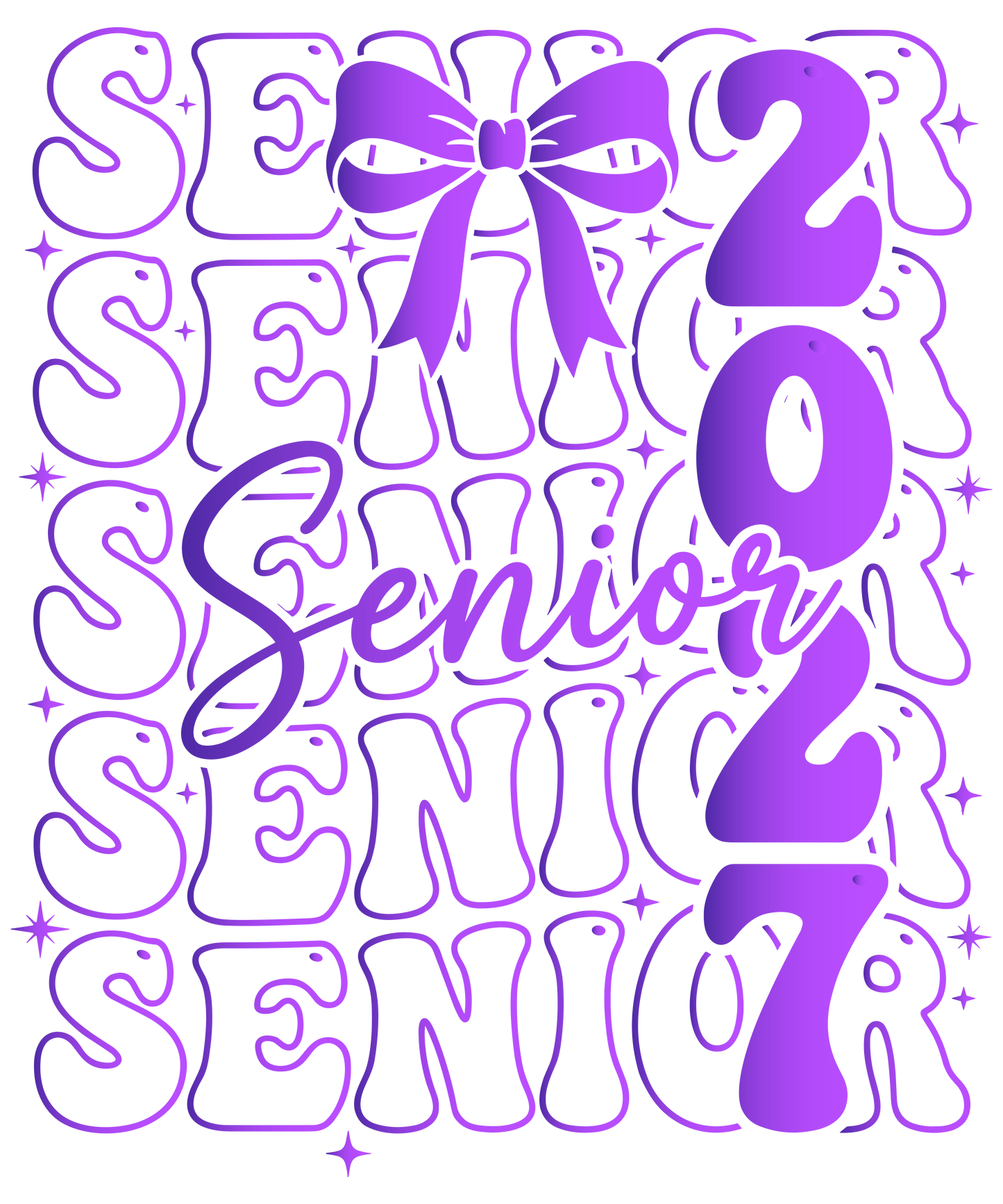 Senior 2027 | Neon Stacked Senior Bow T-Shirt
