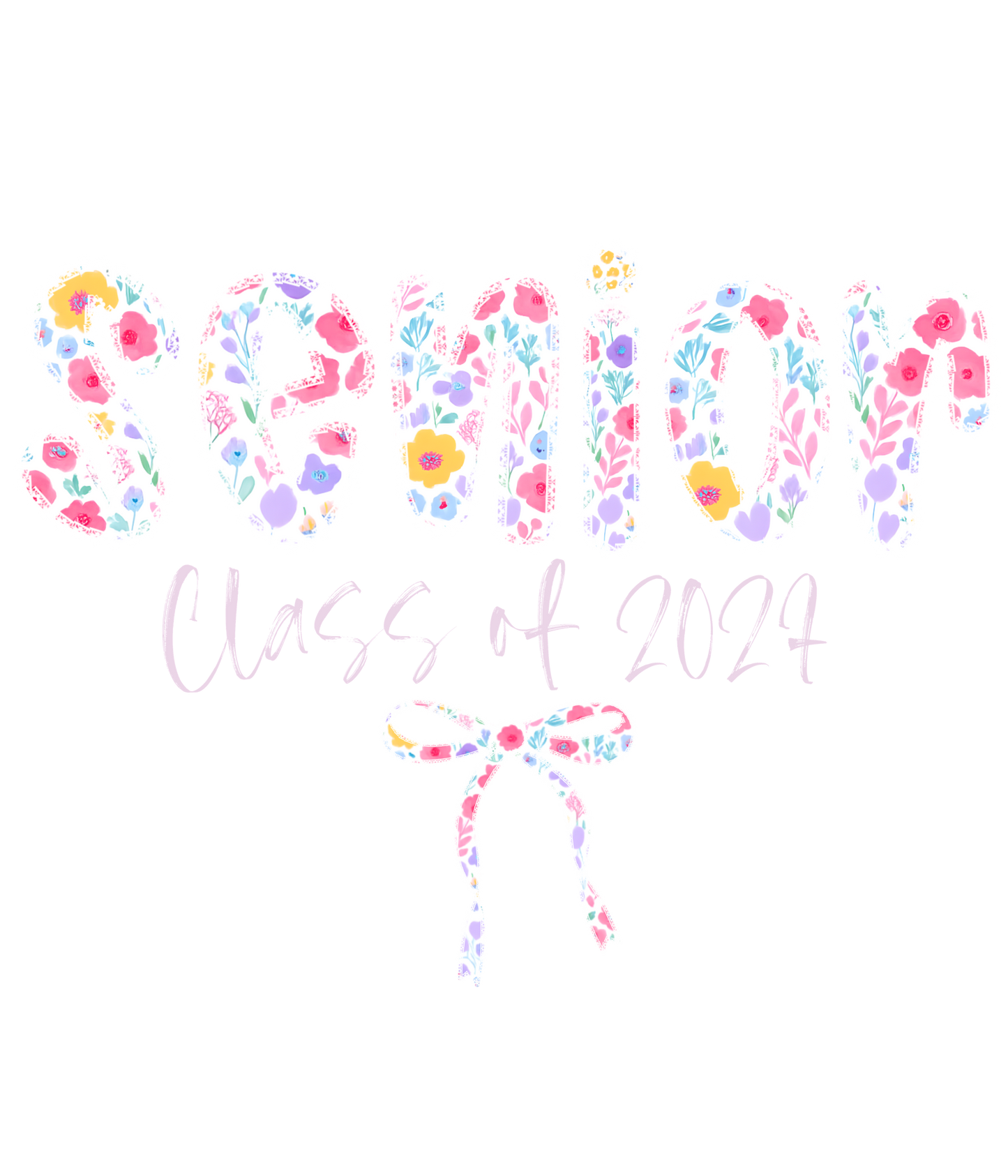 Senior 2027 | Floral Patchwork Senior Bow Tee
