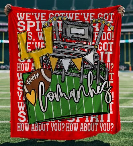 We’ve Got Spirit How About You Football Red Mascots White Wording Blanket