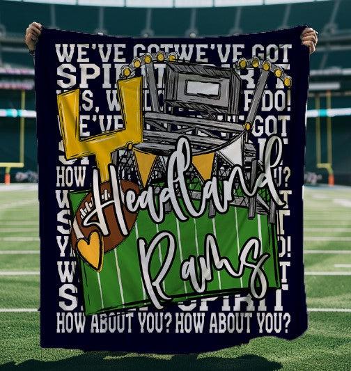 We’ve Got Spirit How About You Football Headland Rams Navy & Yellow Gold Blanket