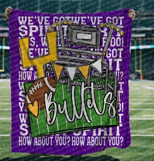 We’ve Got Spirit How About You Football Purple Mascots White Wording Blanket