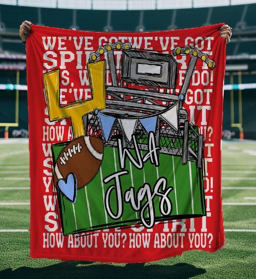We’ve Got Spirit How About You Football Red Mascots White Wording Blanket