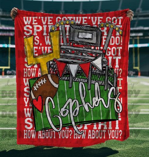 We’ve Got Spirit How About You Football Red Mascots White Wording Blanket