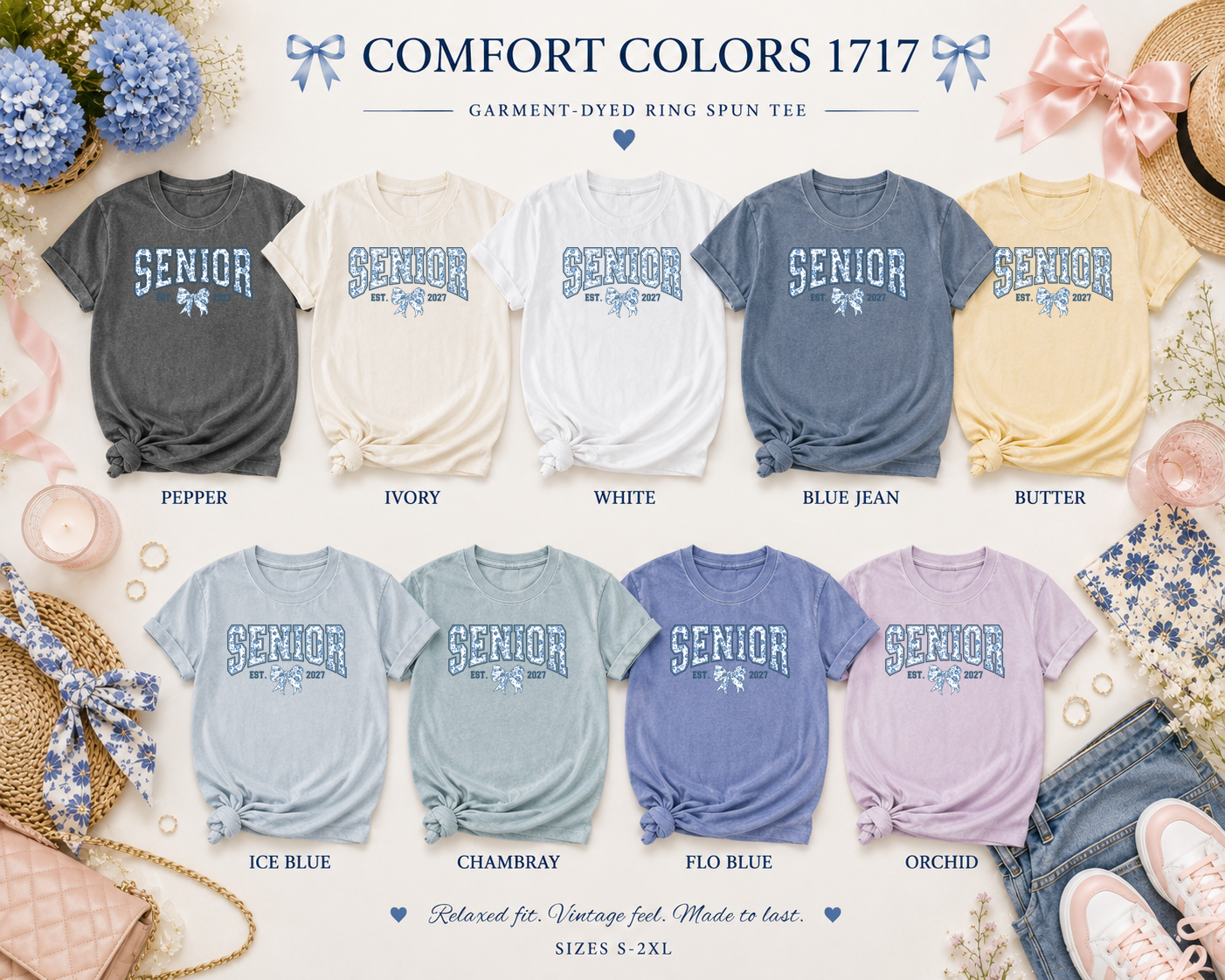 Senior 2027 | Floral Bow T-Shirt