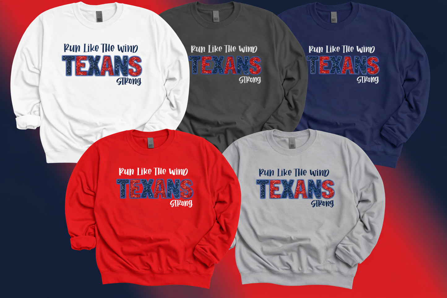 Run Like The Wind Texans Strong Crewneck
