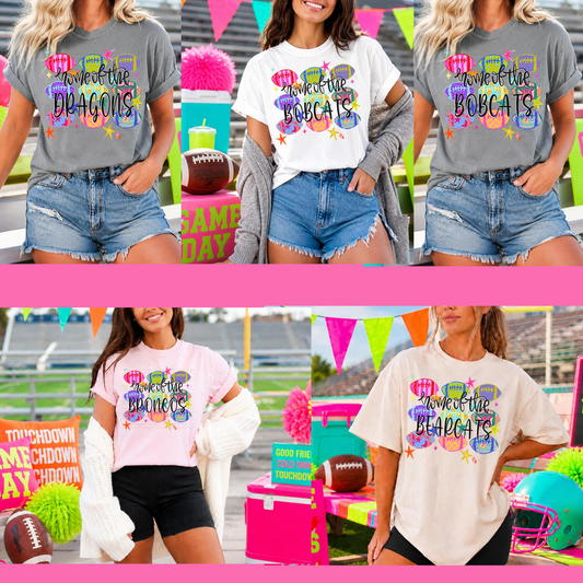 Neon Home of the Mascot Football T-Shirt