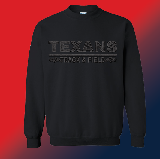 Texans Track & Field Embroidered Crewneck Sweatshirt