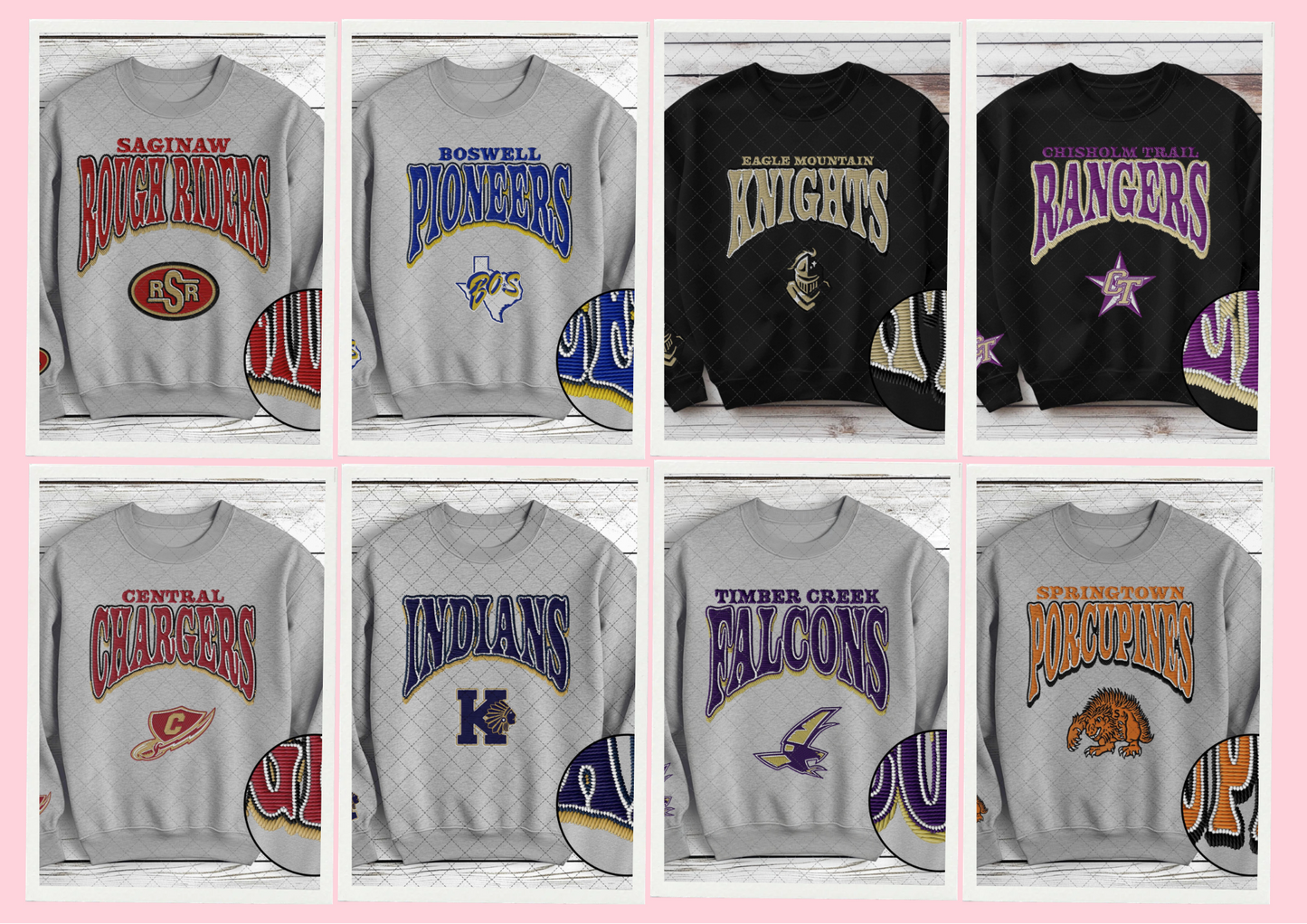 Game Day Vintage Faux Embroidery Spirit Tee