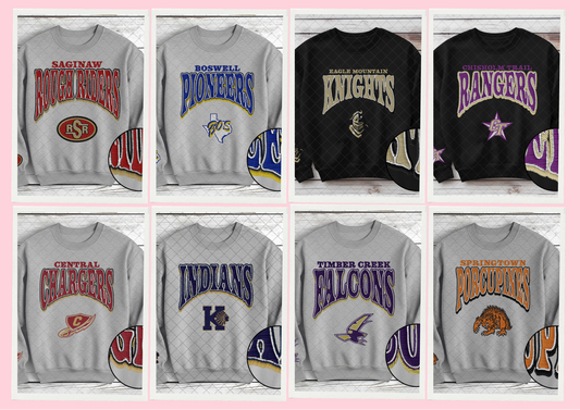 Game Day Vintage Faux Embroidery Spirit Tee