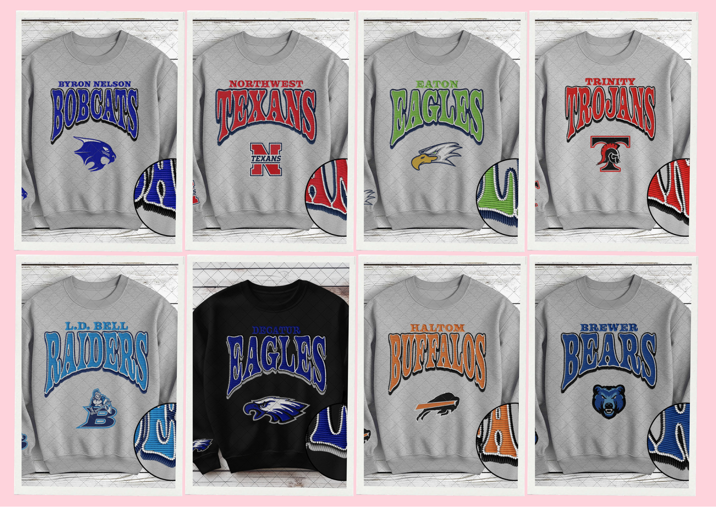 Game Day Vintage Faux Embroidery Spirit Tee