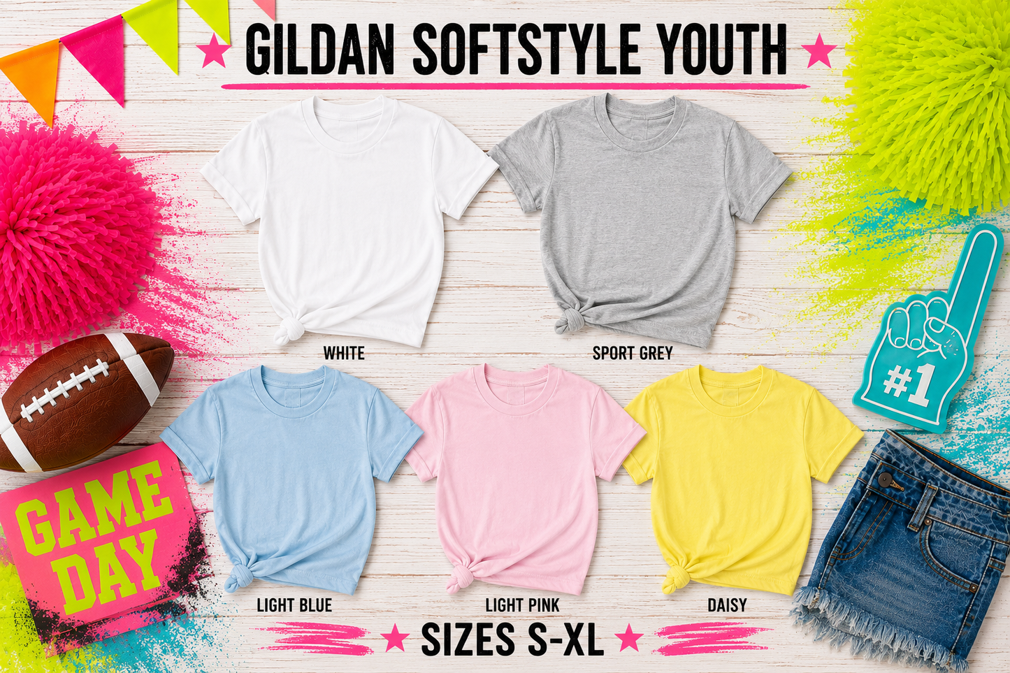 Neon Home of the Mascot Football T-Shirt