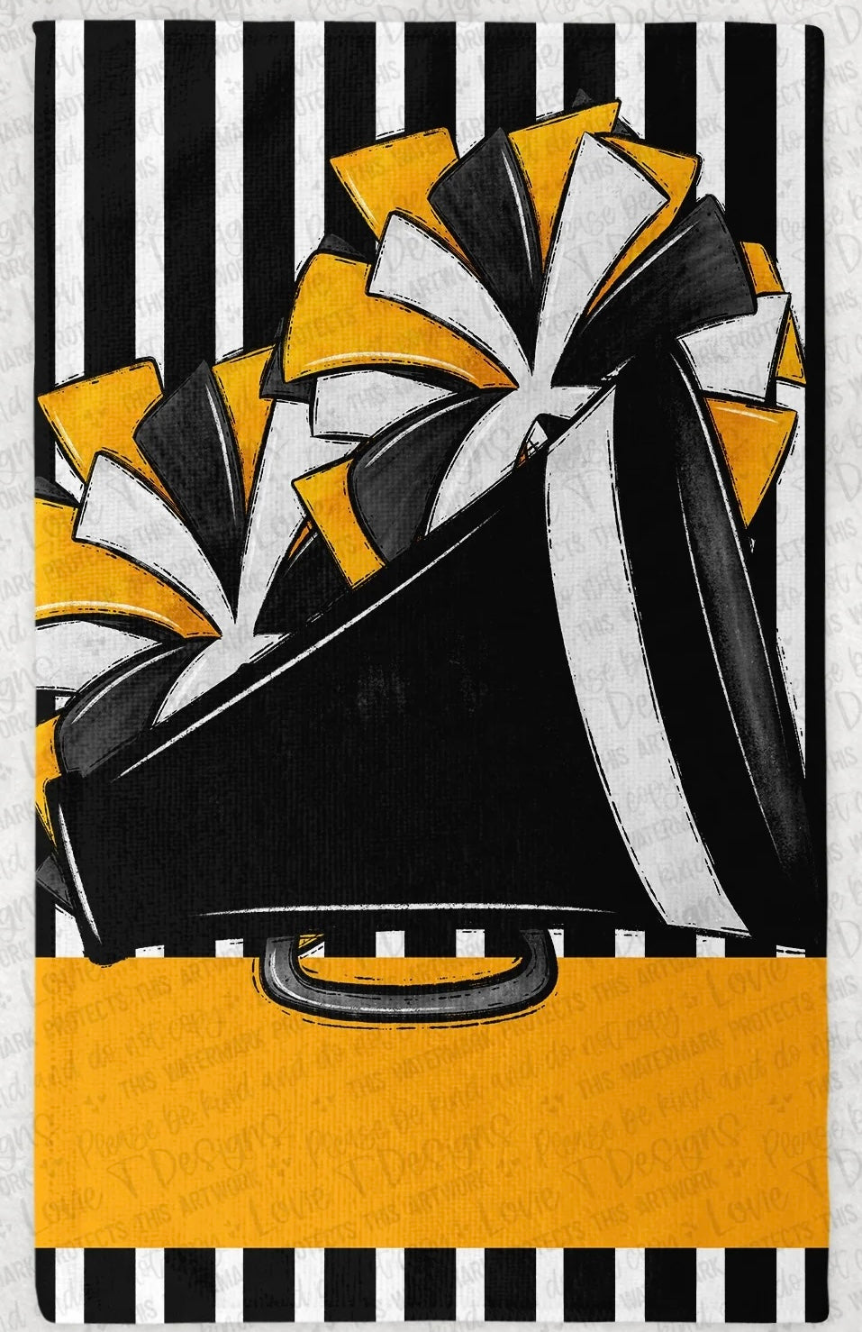 Megaphone And Poms Rally Towel