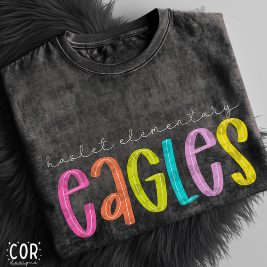 Neon Bright Line Haslet Elementary Eagles Apparel