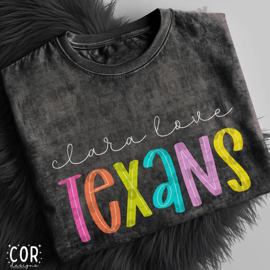 Neon Bright Line Clara Love Texans Apparel