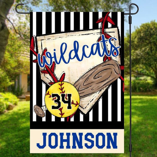 Softball Home Plate Garden Flag