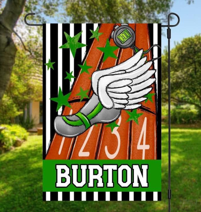 Track Garden Flag
