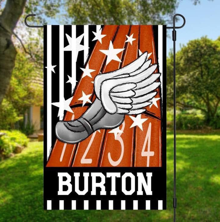 Track Garden Flag