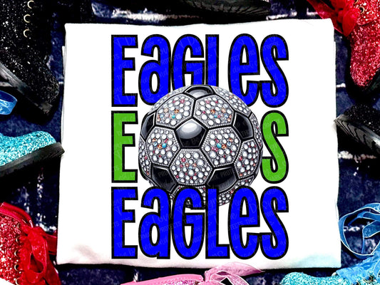 Eagles Soccer Faux Sequin Stacked Apparel