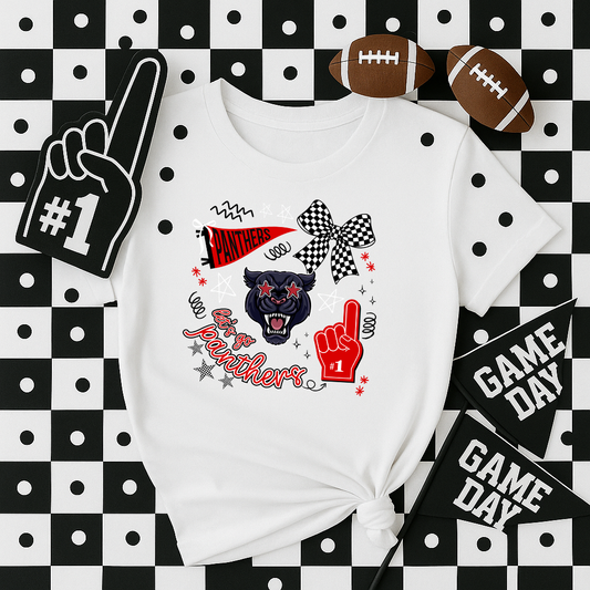 Let's Go Panthers Preppy Collage T-Shirt
