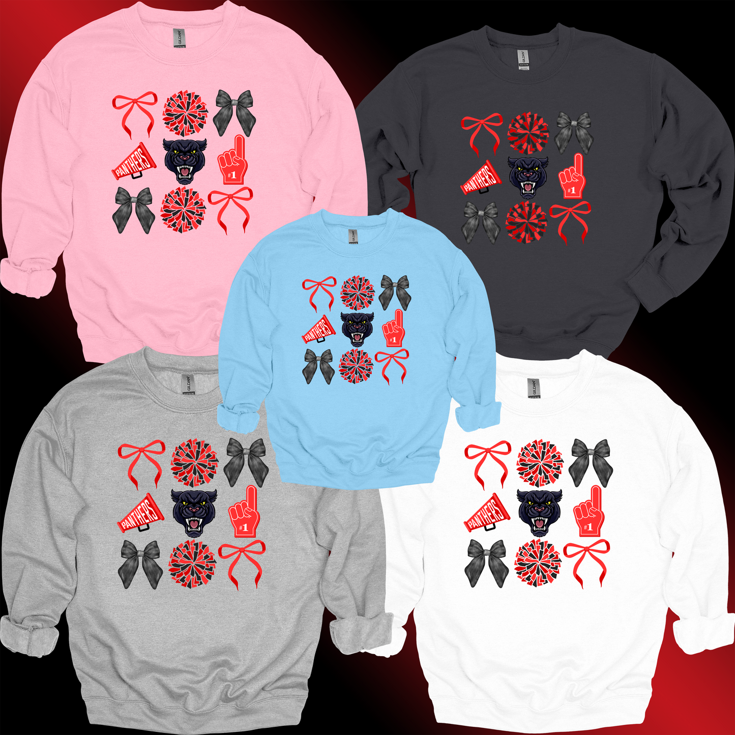 Panther Cheer Collage Crewneck Sweatshirt