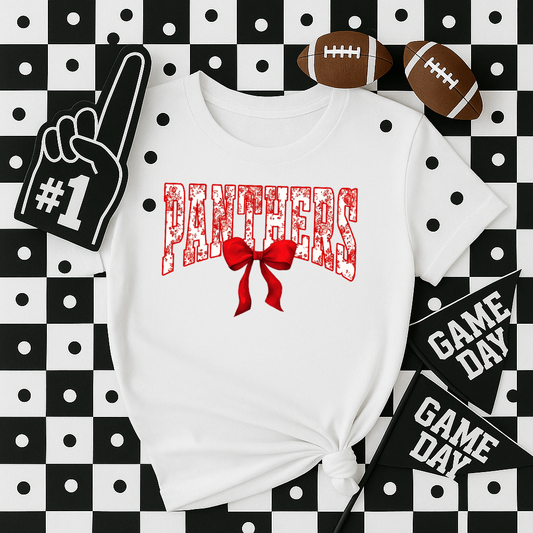 Panthers Floral Bow T-Shirt