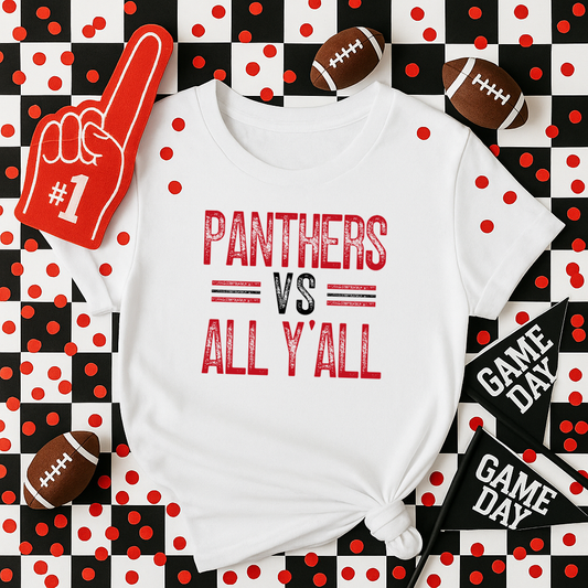 Panthers vs All Y'all Distressed T-Shirt