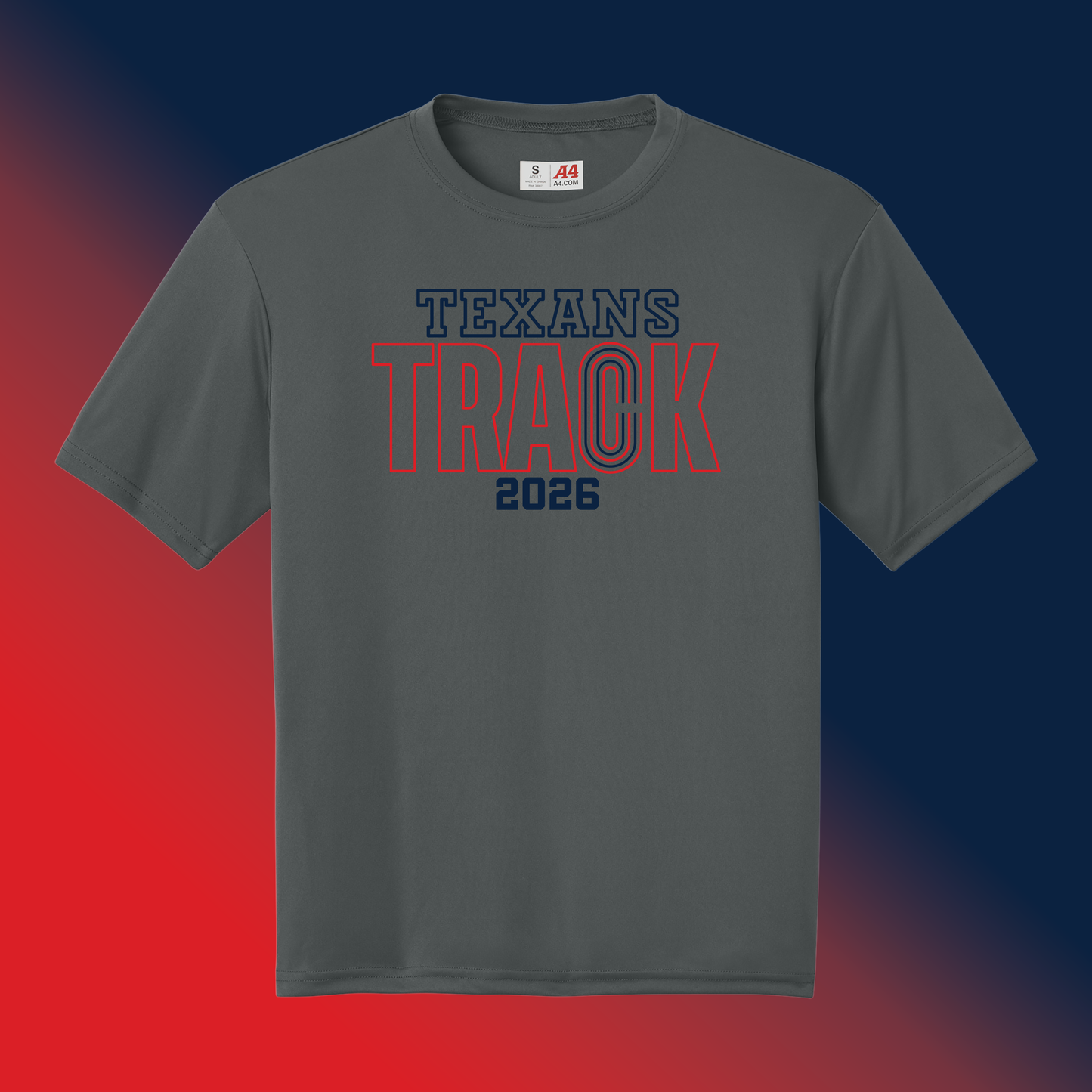 A4 Performance Short Sleeve Texans Track 2026 Shirt
