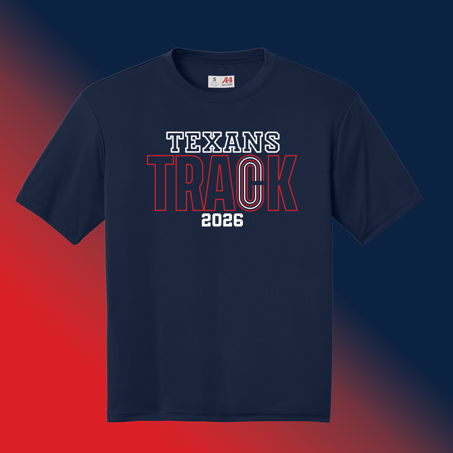 A4 Performance Short Sleeve Texans Track 2026 Shirt