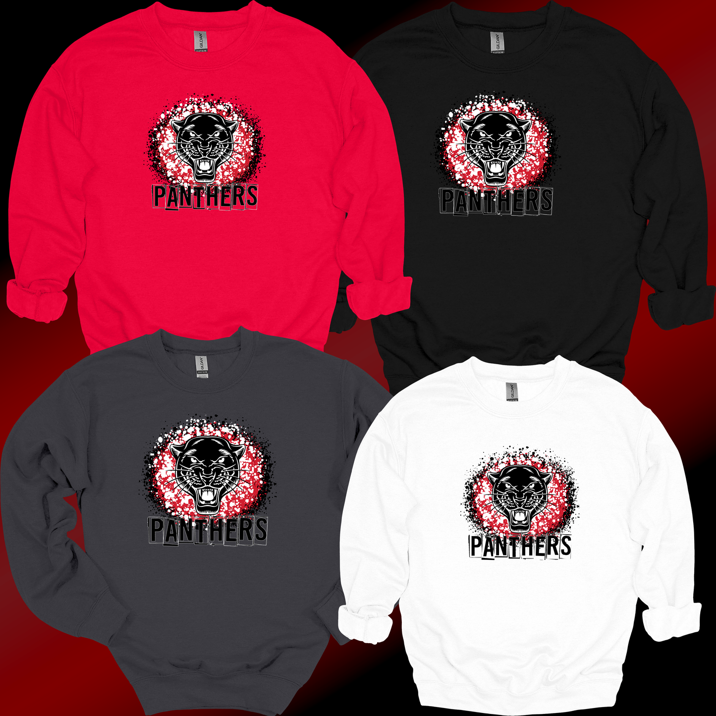 Panthers Paint Splatter Crewneck Sweatshirt