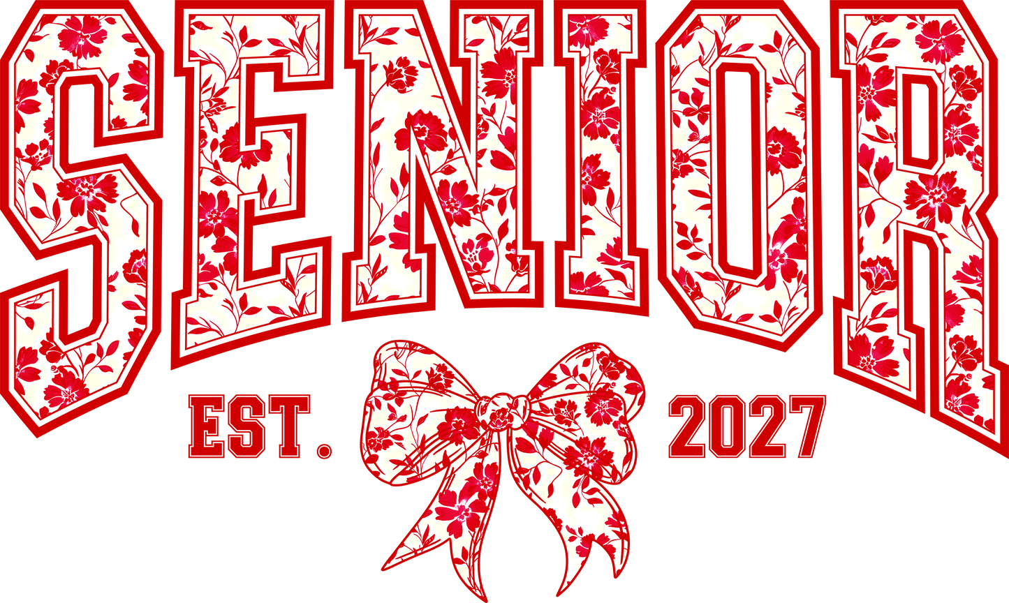 Senior 2027 | Floral Bow T-Shirt