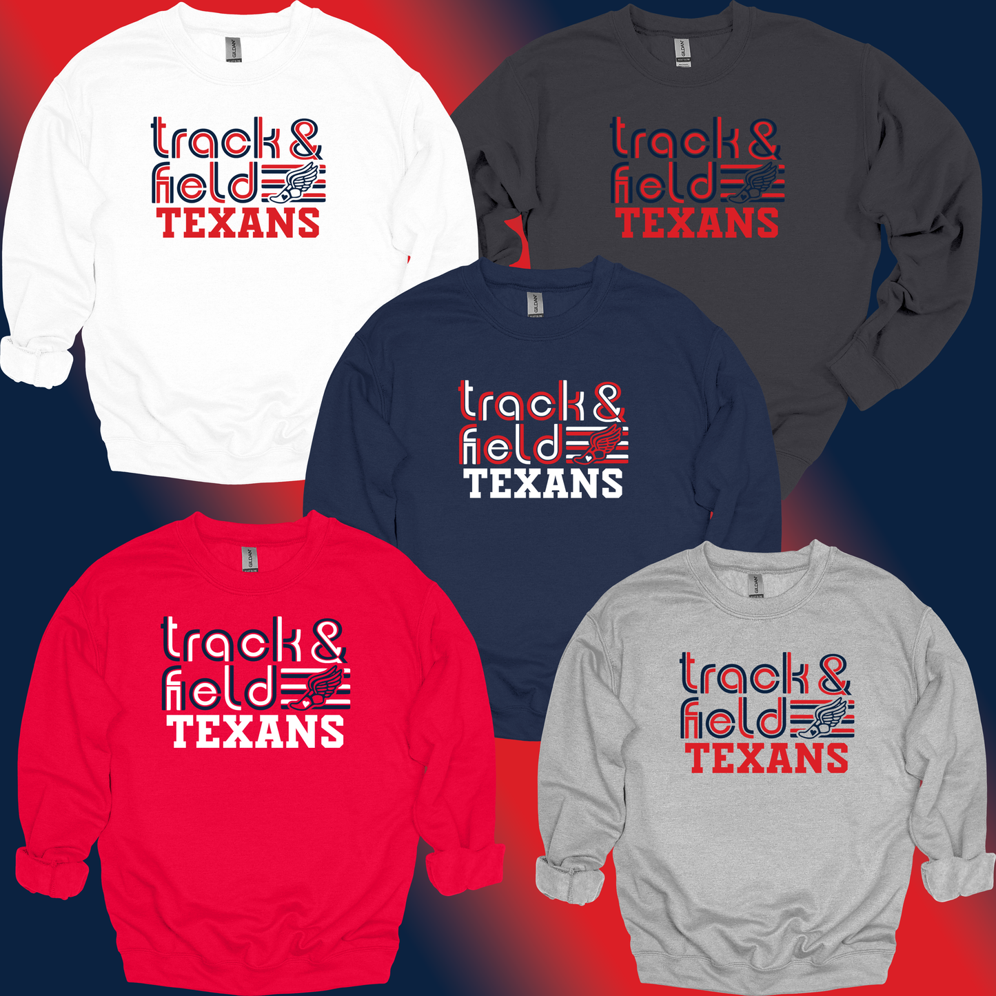 Track & Field Retro Line Crewneck | Northwest Texans