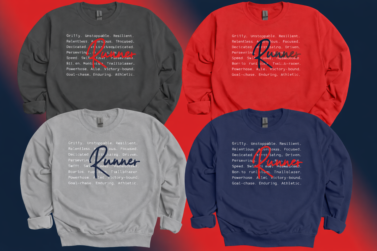 Runner Typography Crewneck | Texans Track & Field