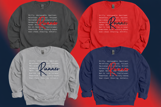 Runner Typography Crewneck | Texans Track & Field
