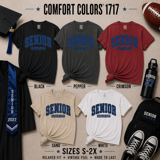 Senior 2027 | Distressed Varsity T-Shirt