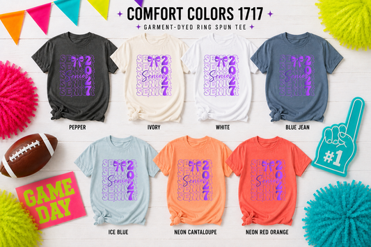Senior 2027 | Neon Stacked Senior Bow T-Shirt