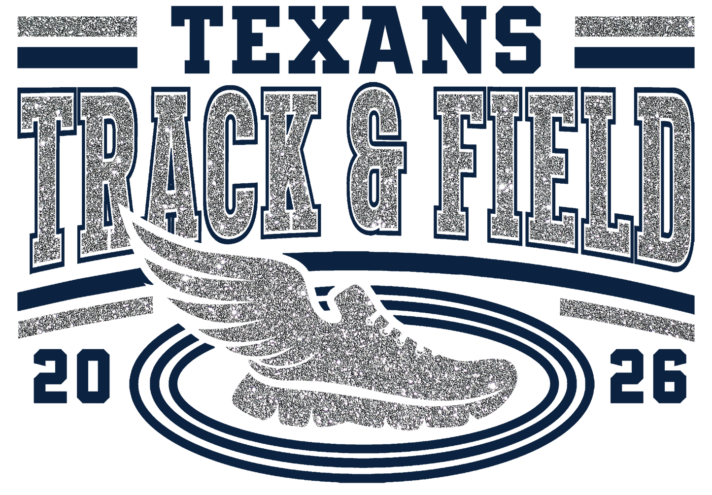 Texans Track & Field Personalized Faux Glitter T-Shirt