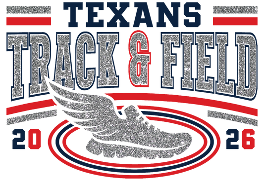 Texans Track & Field Personalized Faux Glitter T-Shirt