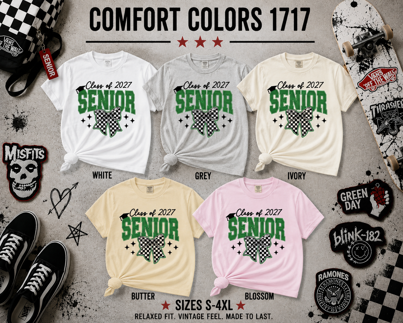 Senior 2027 | Skater Bow T-Shirt
