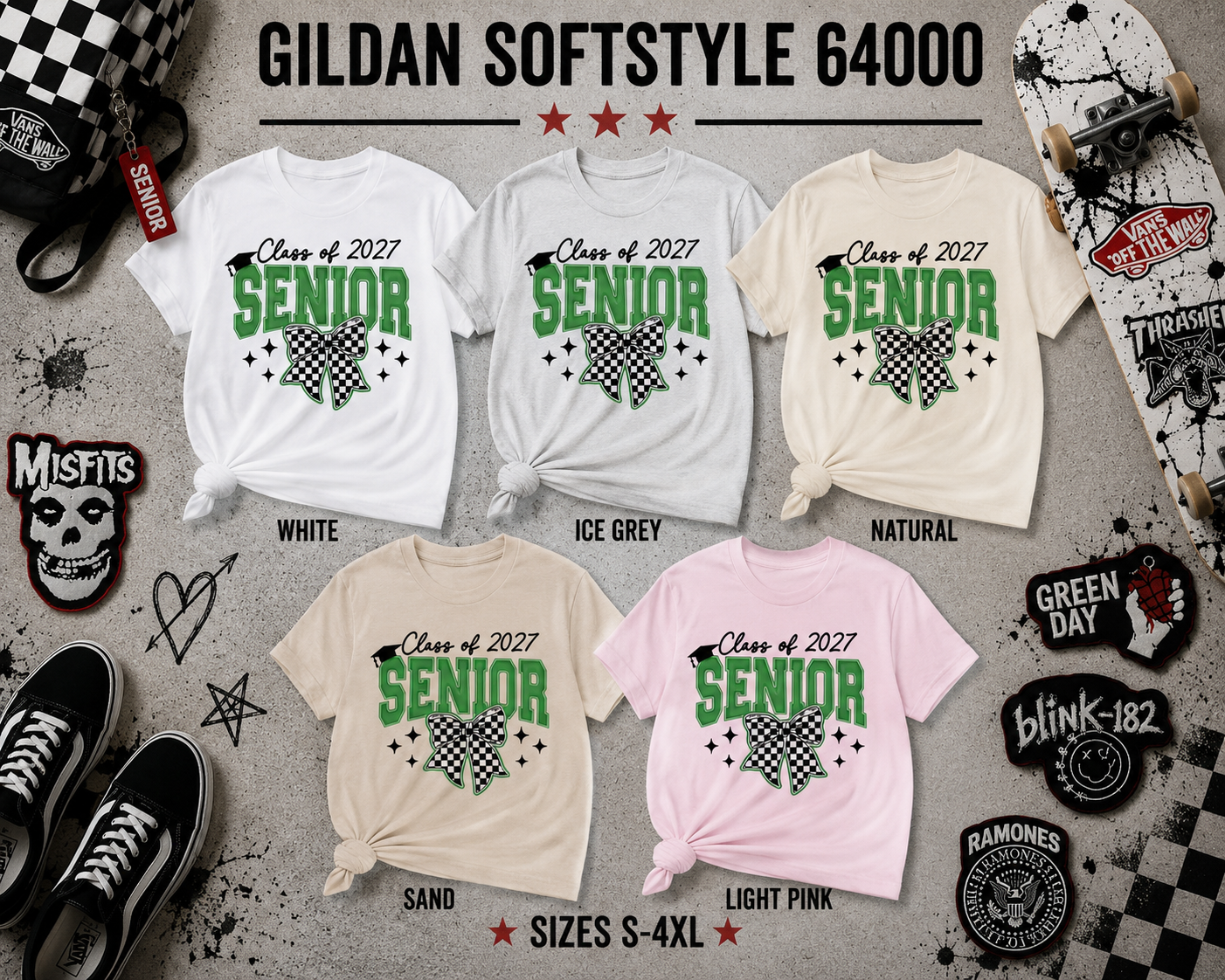 Senior 2027 | Skater Bow T-Shirt