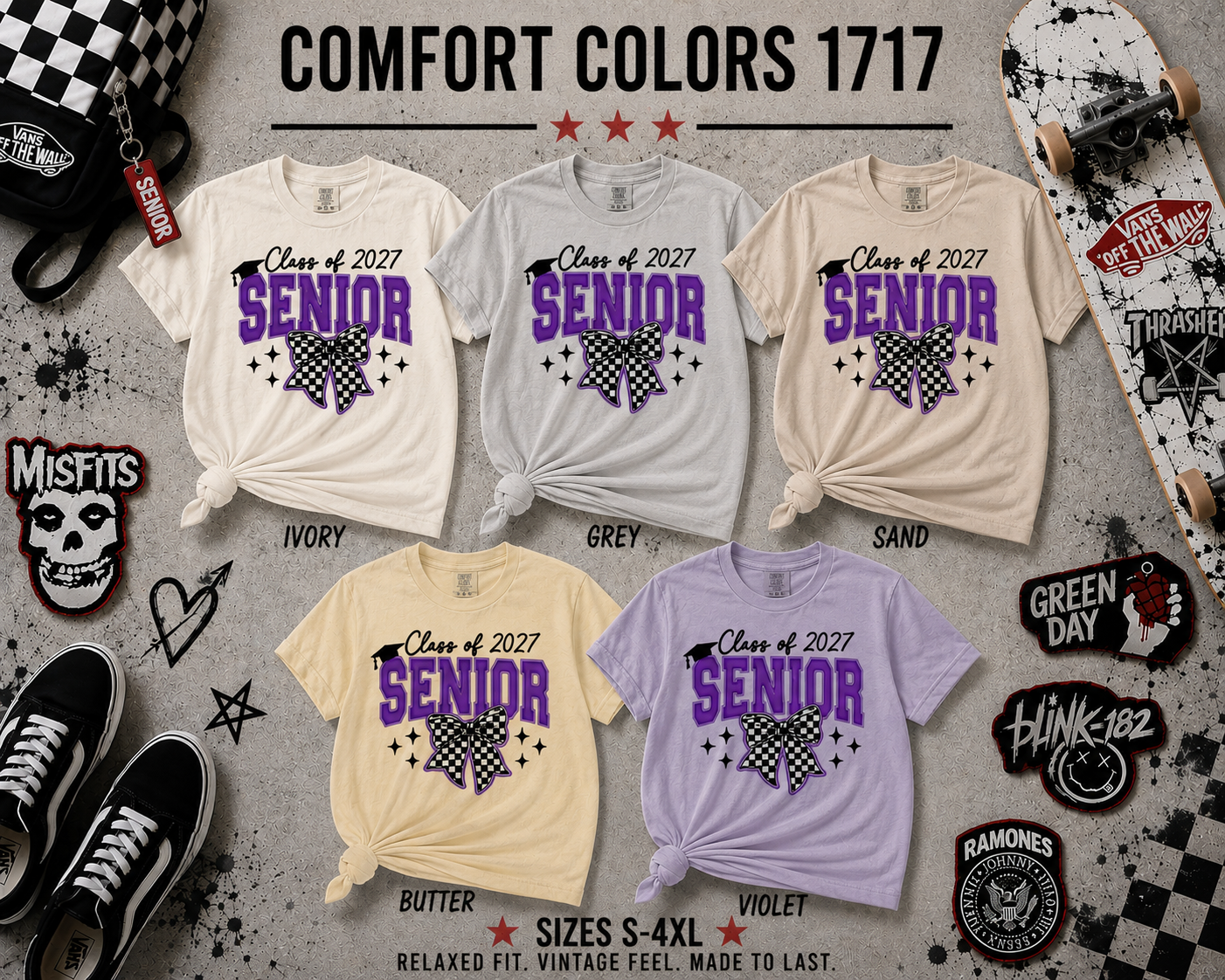 Senior 2027 | Skater Bow T-Shirt