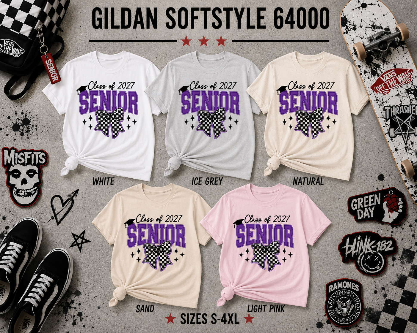 Senior 2027 | Skater Bow T-Shirt