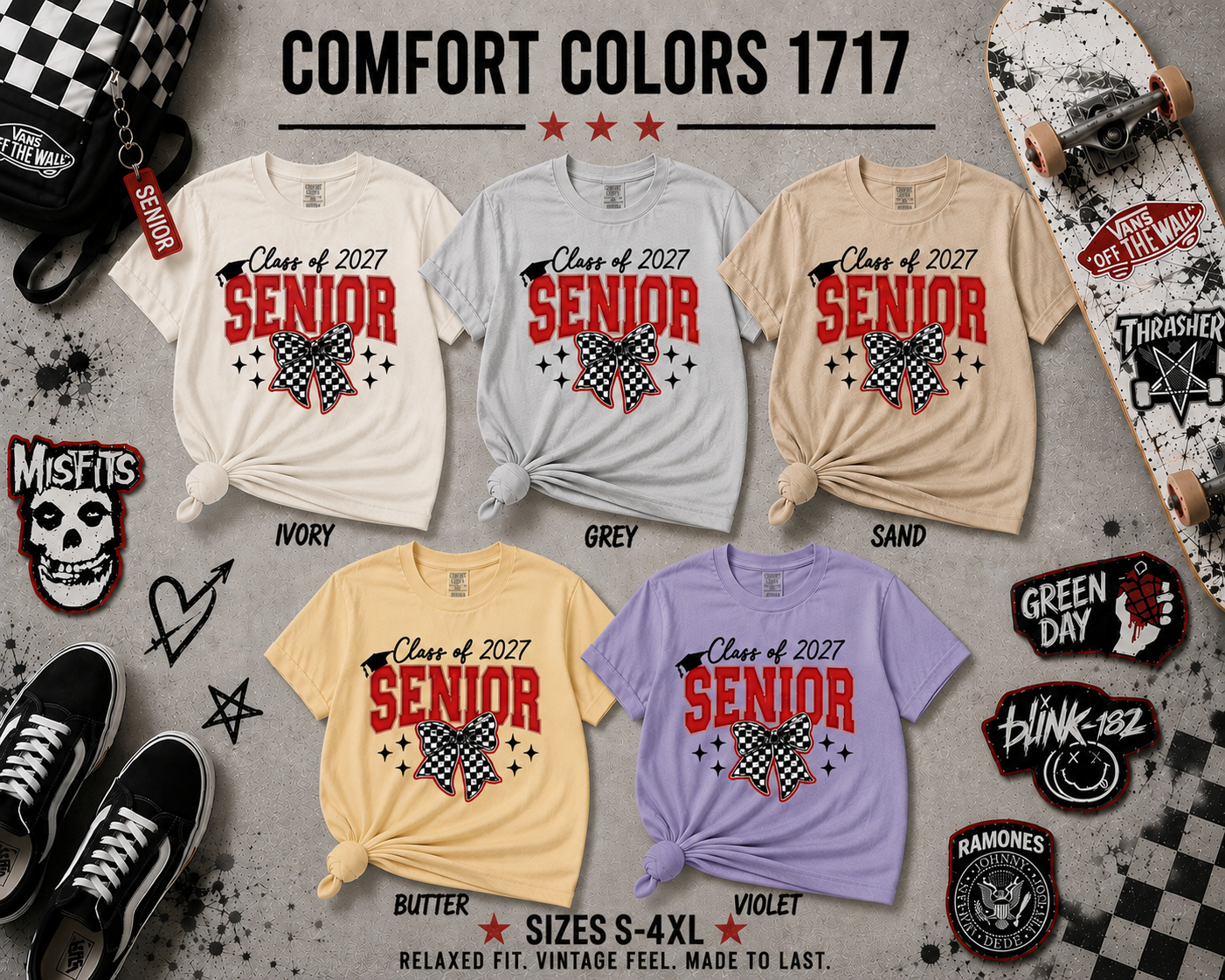 Senior 2027 | Skater Bow T-Shirt