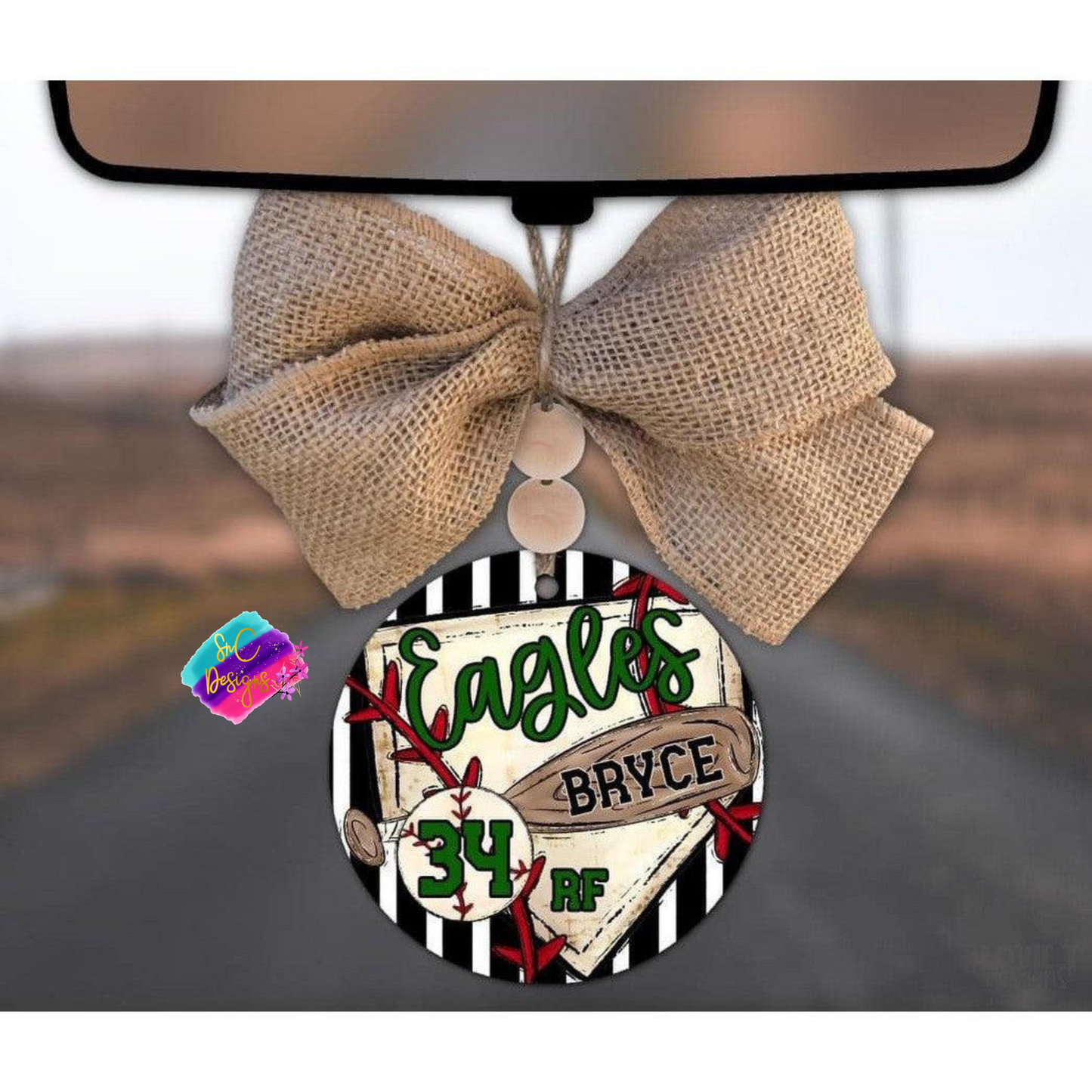 Baseball Plate Bag Tags