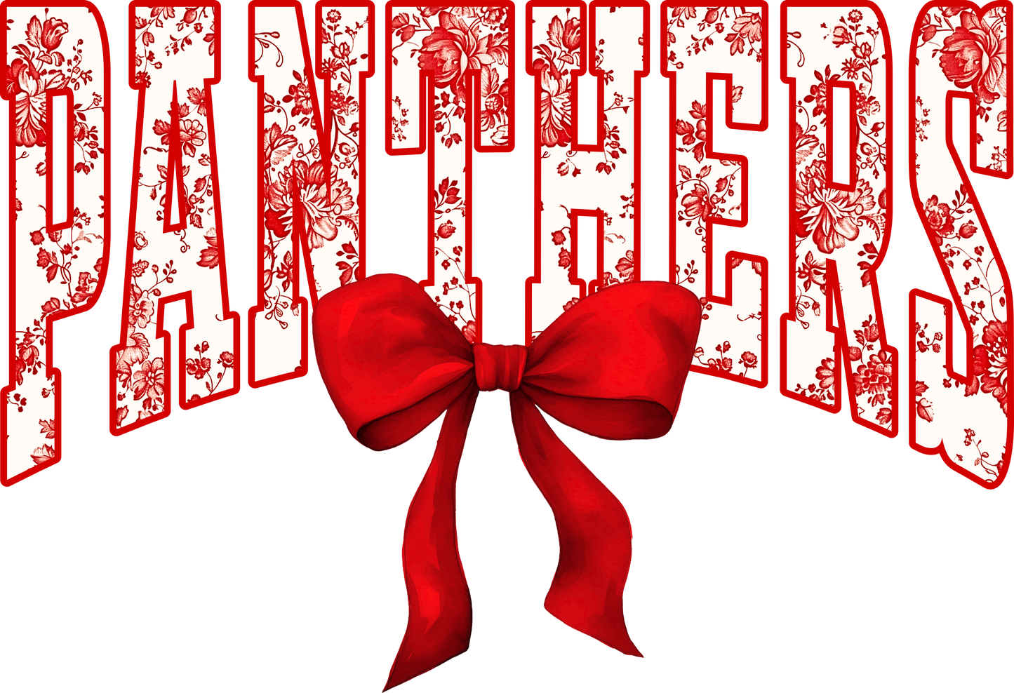 Panthers Floral Bow Crewneck Sweatshirt